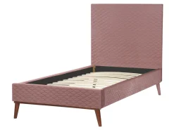 Letto Velluto BAYONNE 90 x 200 cm Rosa