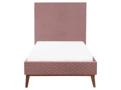 Letto Velluto BAYONNE 90 x 200 cm Rosa