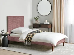 Letto Velluto BAYONNE 90 x 200 cm Rosa