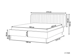 Letto Velluto BRIN 180 x 200 cm Tortora