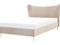 Letto Velluto CHALEIX 140 x 200 cm Tortora