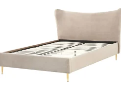 Letto Velluto CHALEIX 140 x 200 cm Tortora