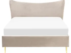 Letto Velluto CHALEIX 140 x 200 cm Tortora