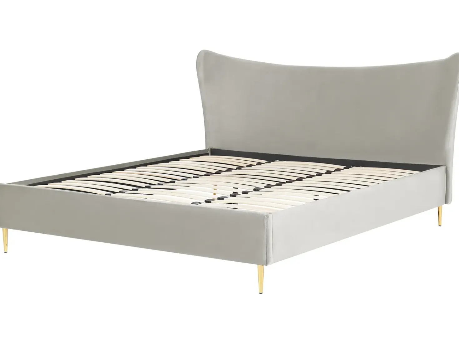Letto Velluto CHALEIX 180 x 200 cm Grigio chiaro