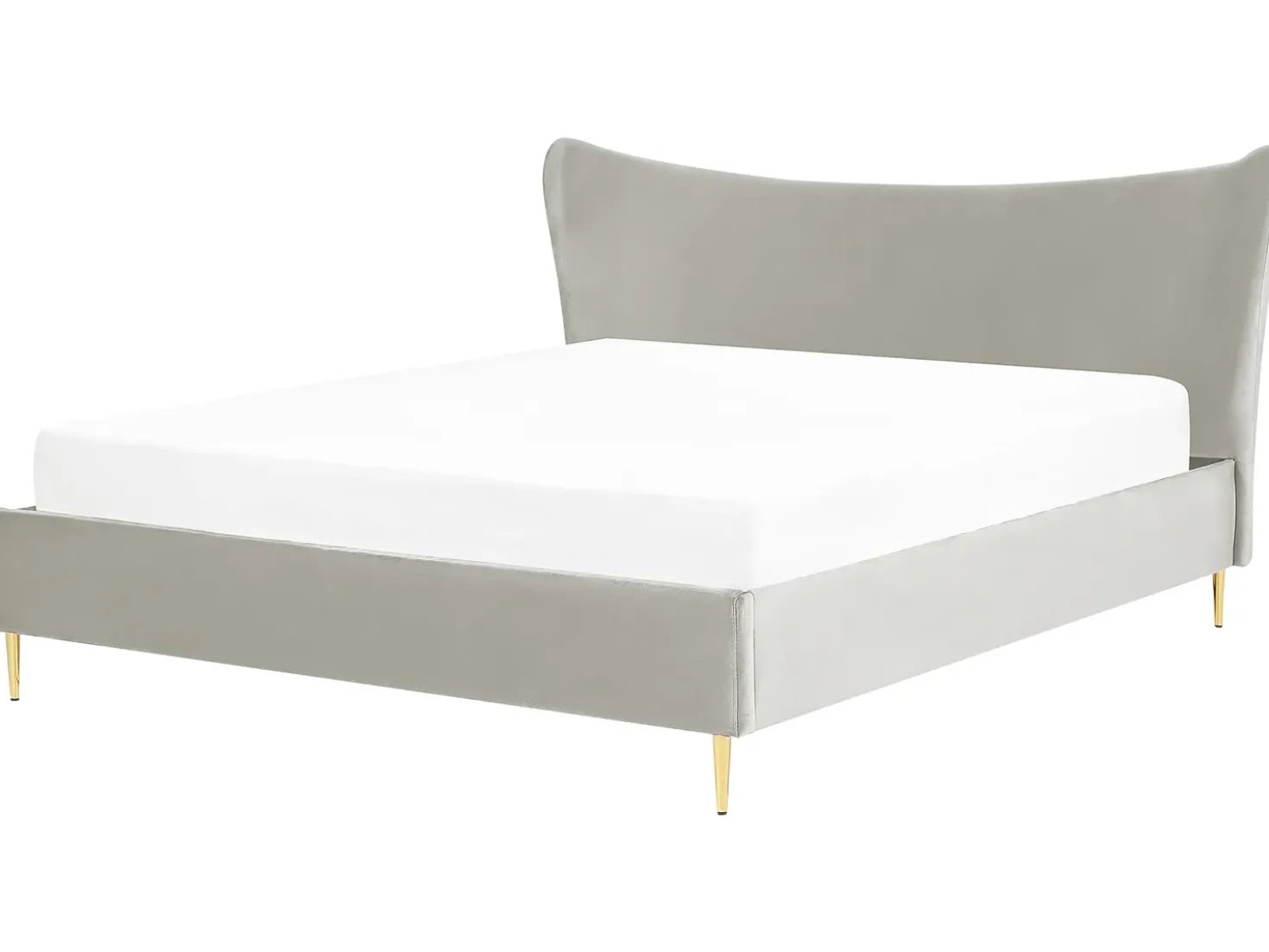 Letto Velluto CHALEIX 180 x 200 cm Grigio chiaro