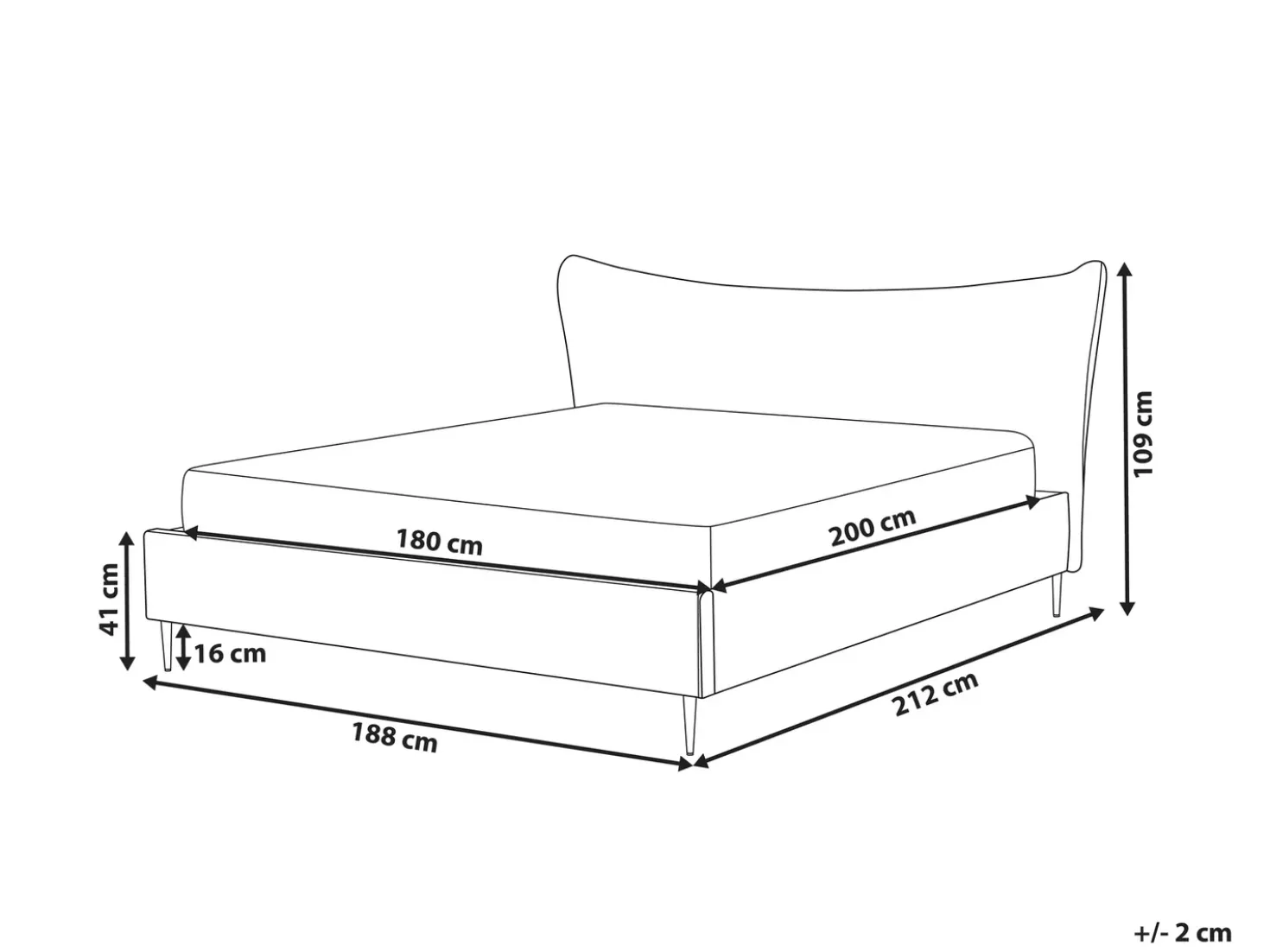 Letto Velluto CHALEIX 180 x 200 cm Grigio chiaro