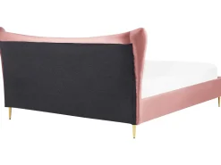 Letto Velluto CHALEIX 180 x 200 cm Rosa pesca