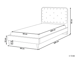 Letto Velluto CORSAINT 90 x 200 cm Beige