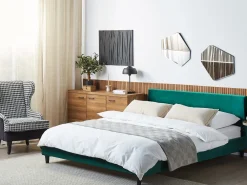 Letto Velluto FITOU 180 x 200 cm Verde scuro