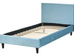 Letto Velluto FITOU 90 x 200 cm Azzurro