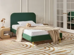 Letto Velluto FLAYAT 120 x 200 cm Verde scuro