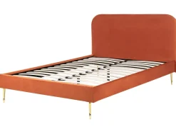 Letto Velluto FLAYAT 160 x 200 cm Arancione