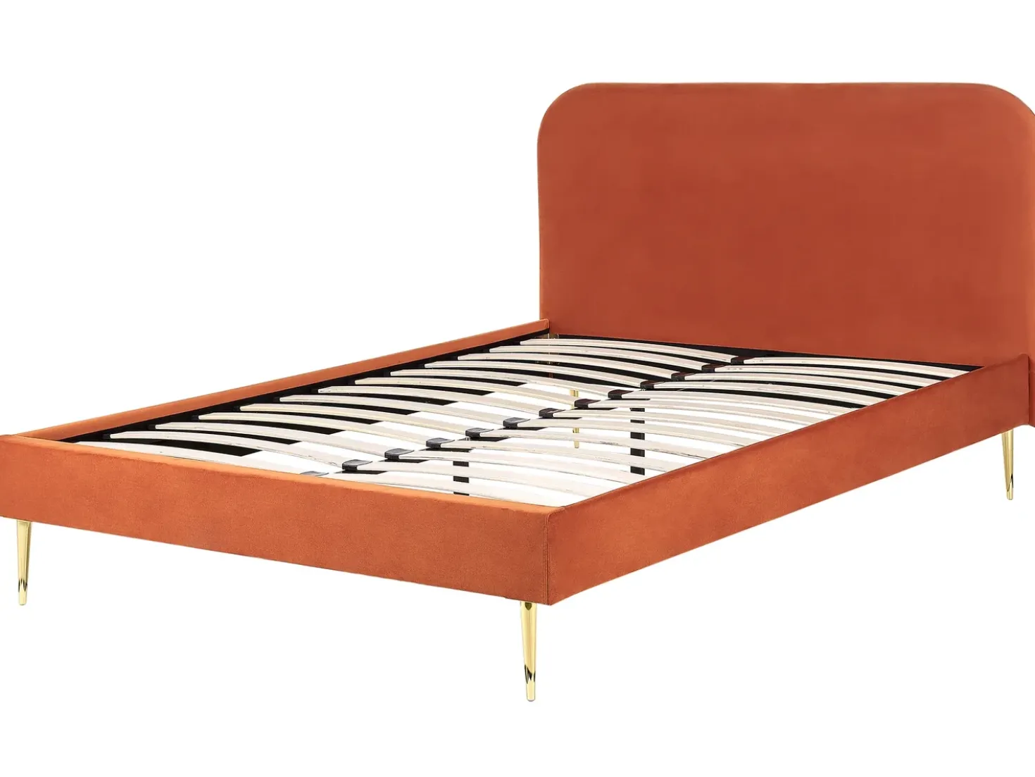 Letto Velluto FLAYAT 160 x 200 cm Arancione