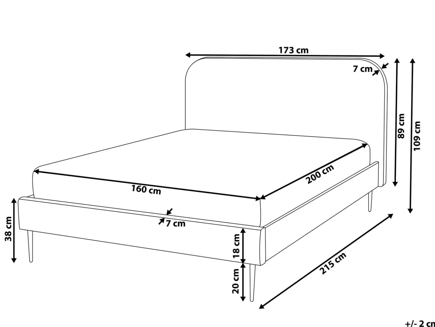 Letto Velluto FLAYAT 160 x 200 cm Arancione