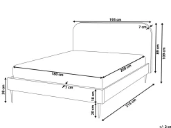 Letto Velluto FLAYAT 180 x 200 cm Nero