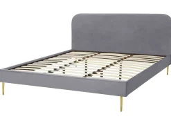 Letto Velluto FLAYAT 180 x 200 cm Grigio