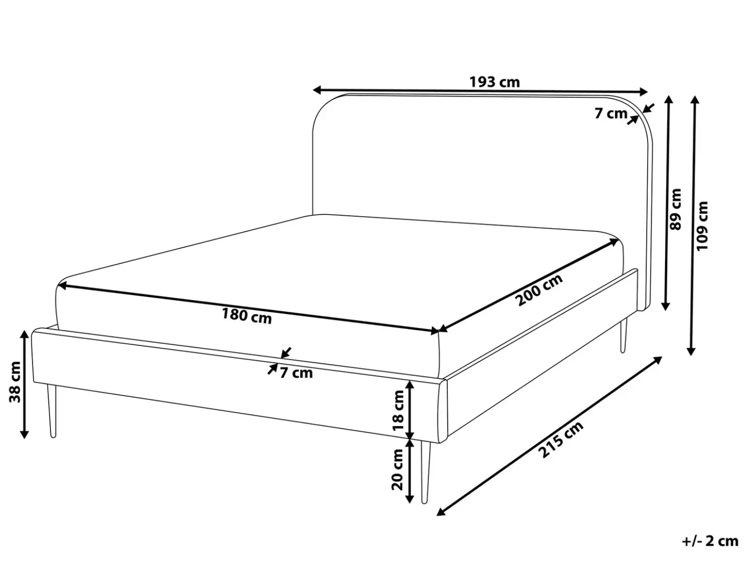 Letto Velluto FLAYAT 180 x 200 cm Grigio