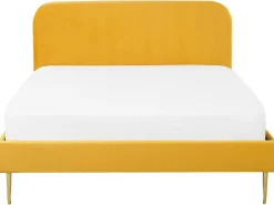 Letto Velluto FLAYAT 180 x 200 cm Giallo