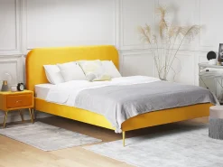 Letto Velluto FLAYAT 180 x 200 cm Giallo
