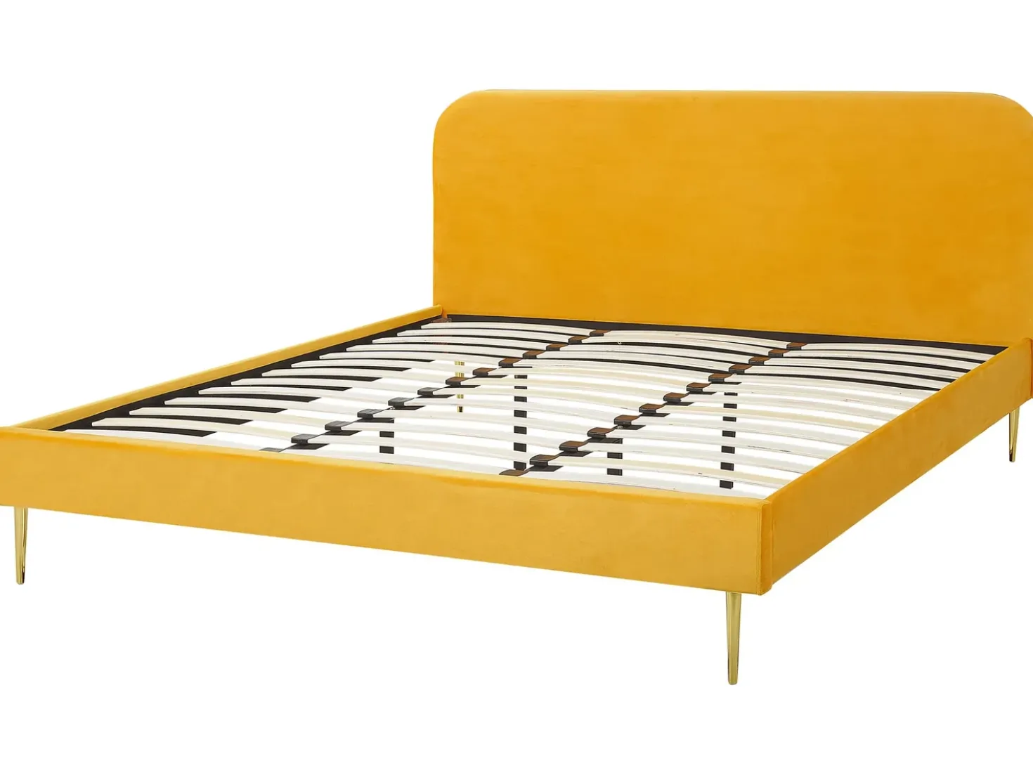 Letto Velluto FLAYAT 180 x 200 cm Giallo