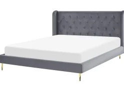 Letto Velluto FORBACH 180 x 200 cm Grigio