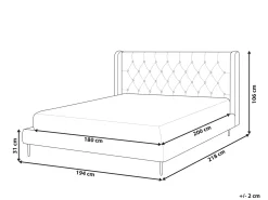 Letto Velluto FORBACH 180 x 200 cm Grigio