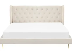 Letto Velluto FORBACH 180 x 200 cm Beige