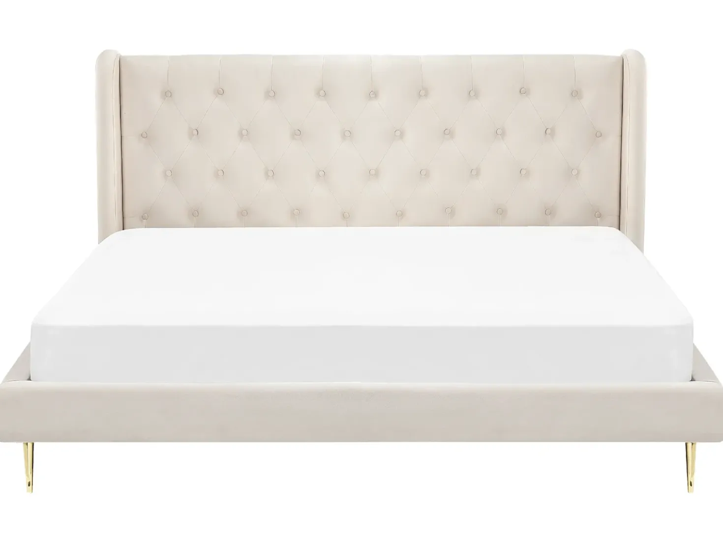 Letto Velluto FORBACH 180 x 200 cm Beige