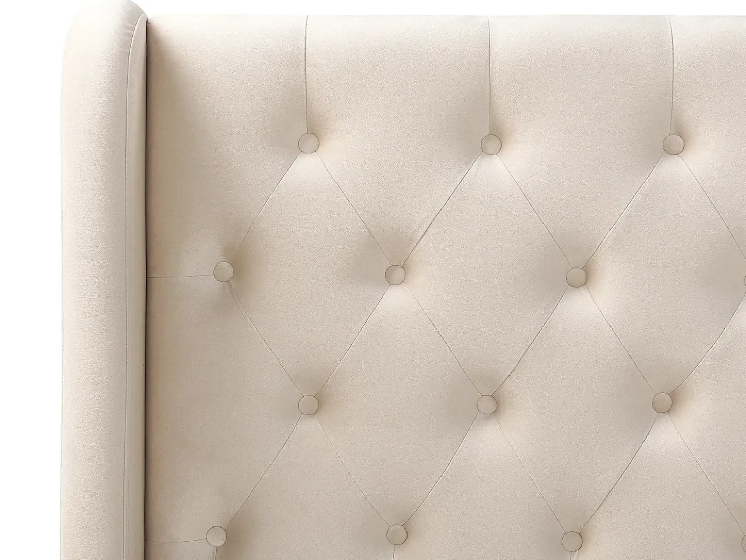 Letto Velluto FORBACH 180 x 200 cm Beige