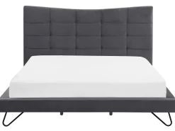 Letto Velluto LANNION 180 x 200 cm Grigio scuro
