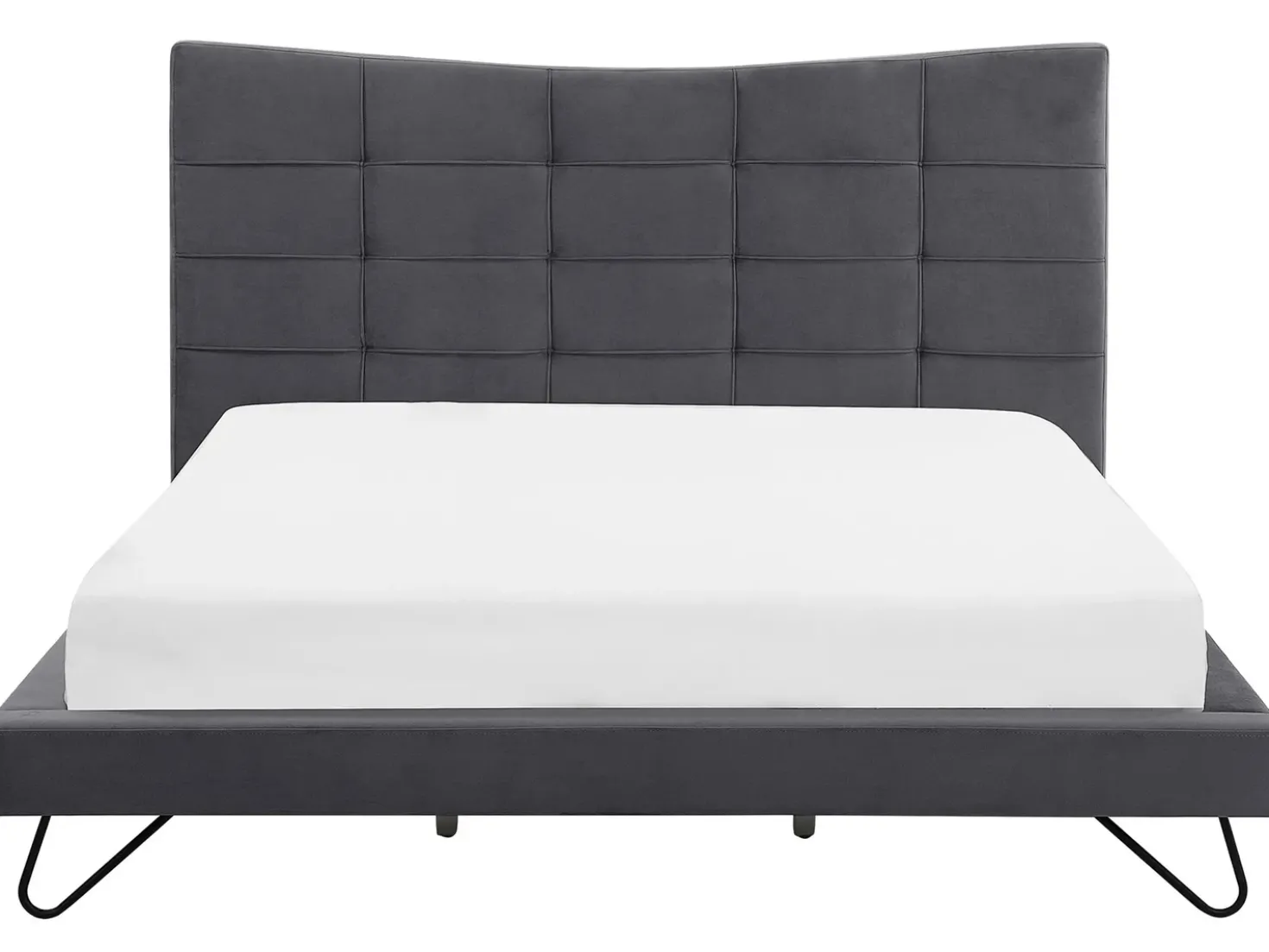 Letto Velluto LANNION 180 x 200 cm Grigio scuro