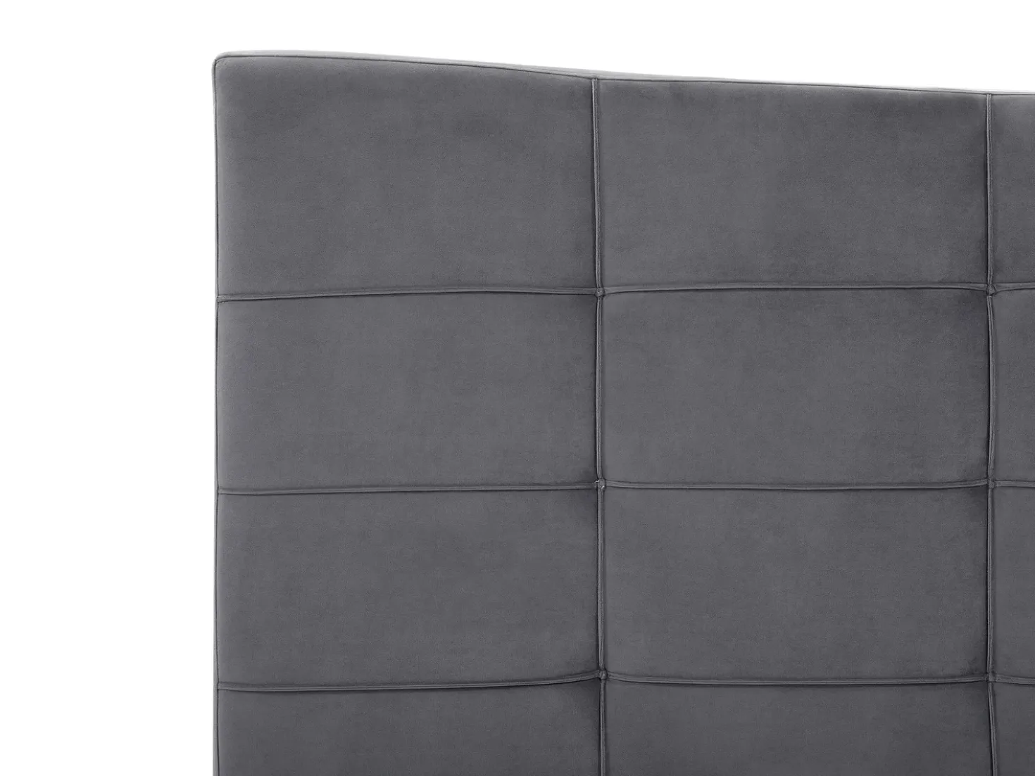 Letto Velluto LANNION 180 x 200 cm Grigio scuro