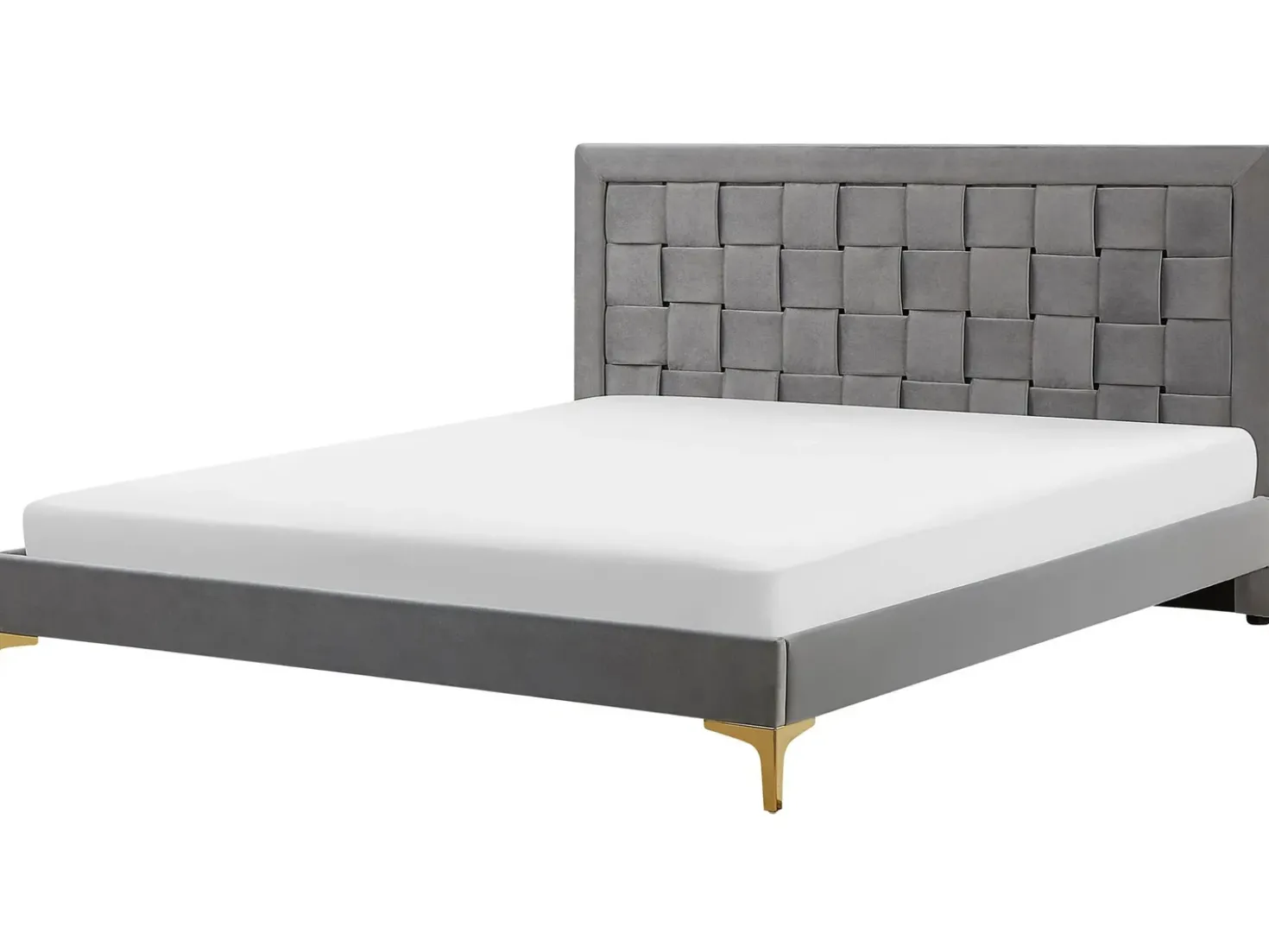 Letto Velluto LIMOUX 180 x 200 cm Grigio