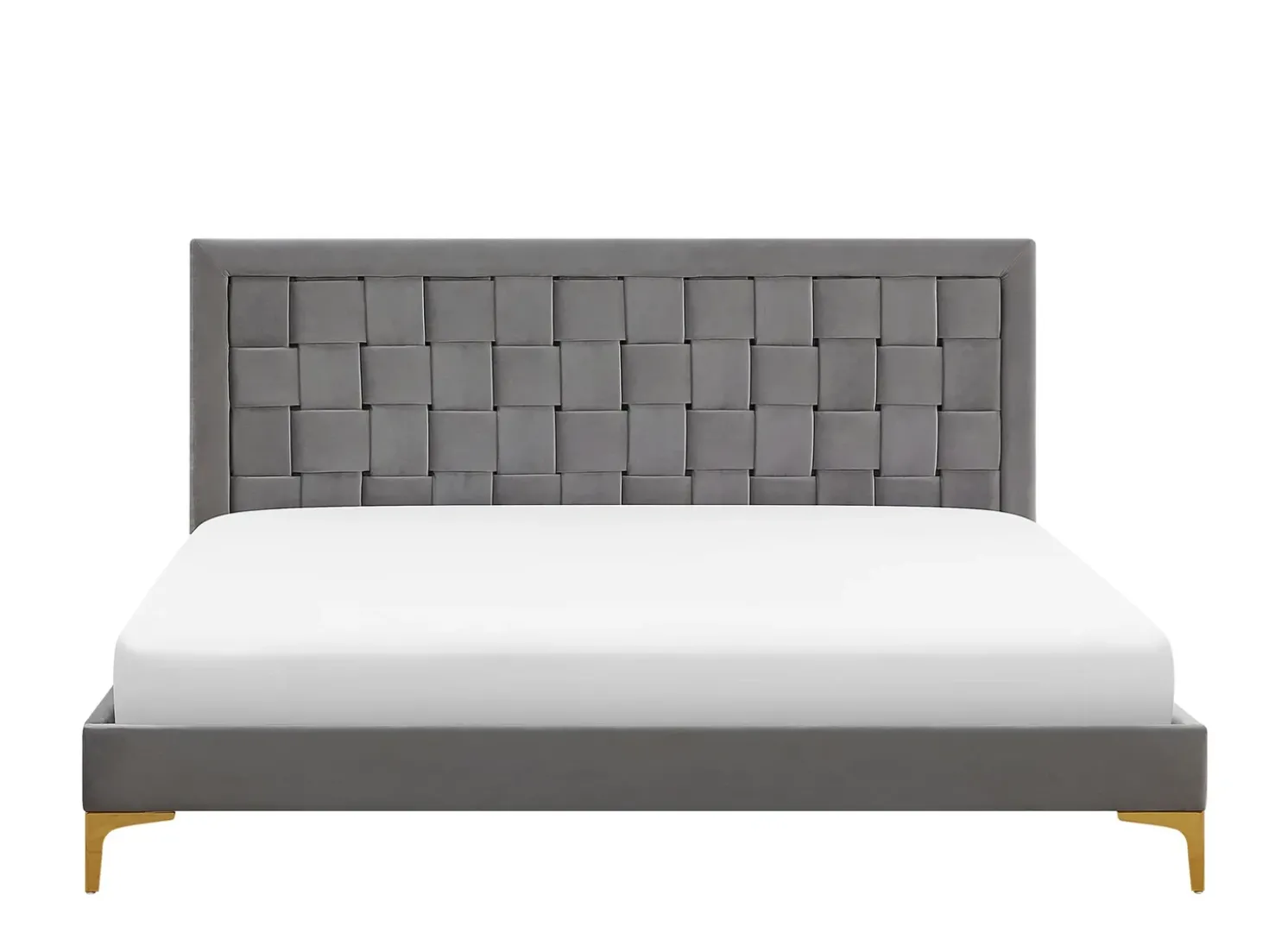 Letto Velluto LIMOUX 180 x 200 cm Grigio