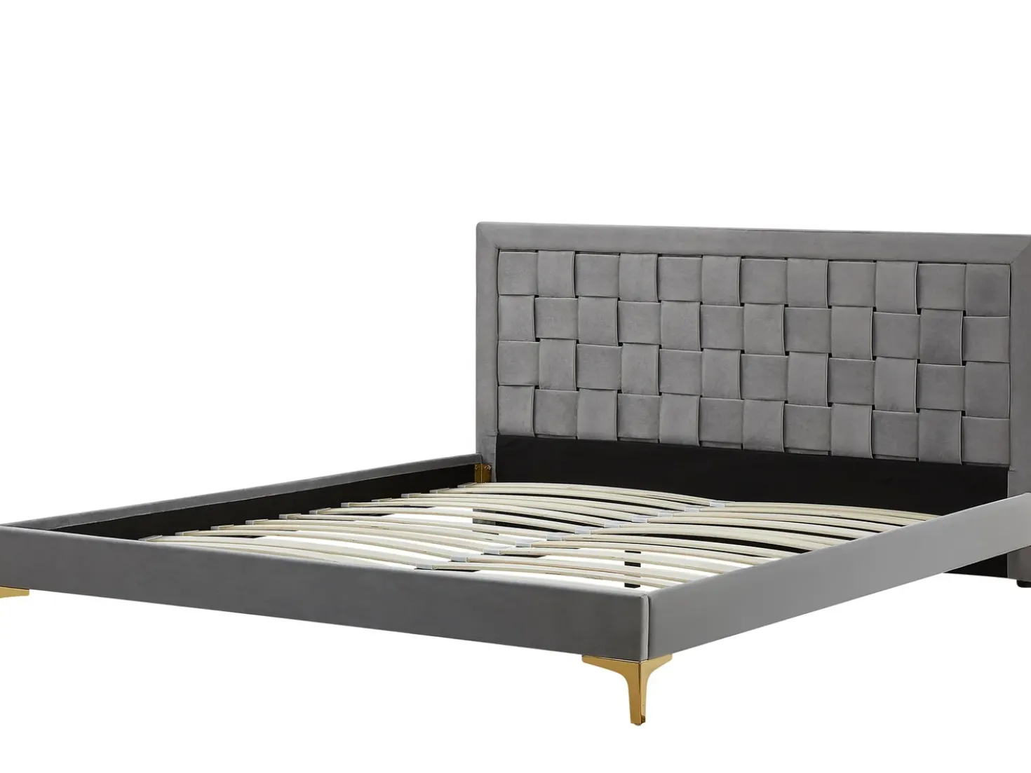 Letto Velluto LIMOUX 180 x 200 cm Grigio