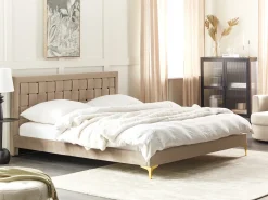 Letto Velluto LIMOUX 180 x 200 cm Tortora