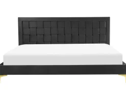 Letto Velluto LIMOUX 180 x 200 cm Nero