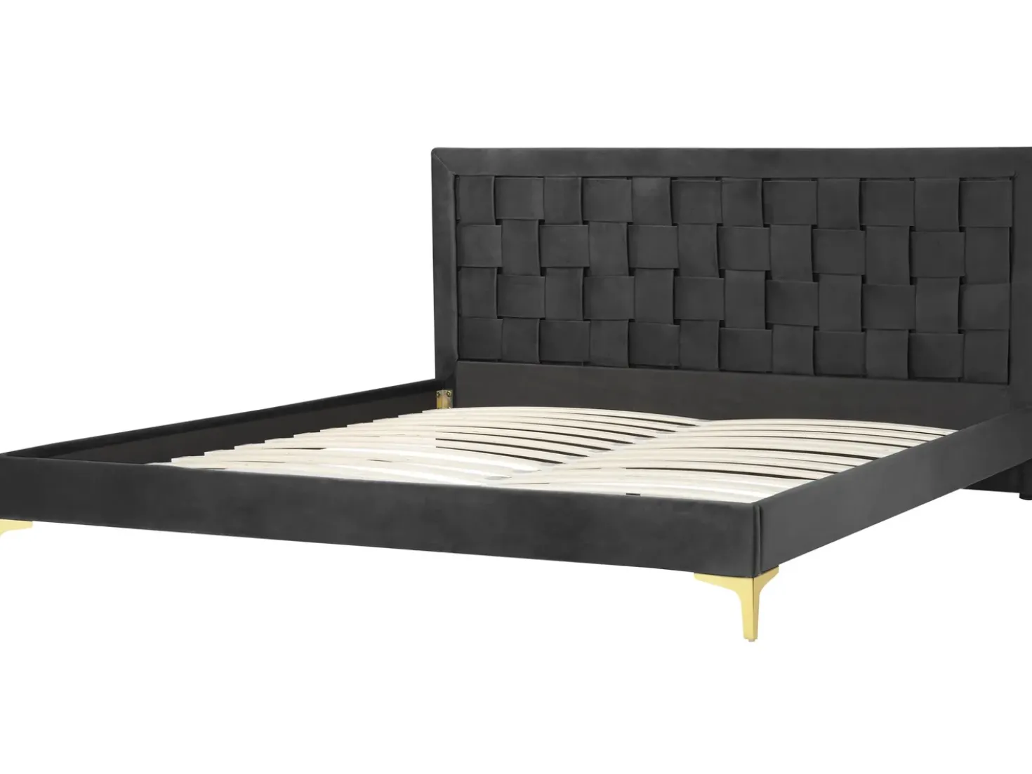 Letto Velluto LIMOUX 180 x 200 cm Nero