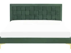 Letto Velluto LIMOUX 180 x 200 cm Verde scuro