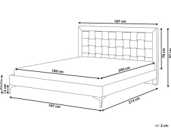 Letto Velluto LIMOUX 180 x 200 cm Verde scuro