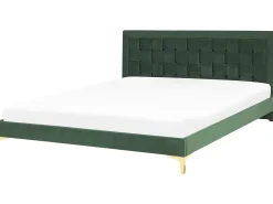 Letto Velluto LIMOUX 180 x 200 cm Verde scuro