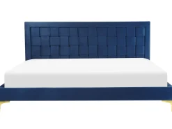 Letto Velluto LIMOUX 180 x 200 cm Blu marino