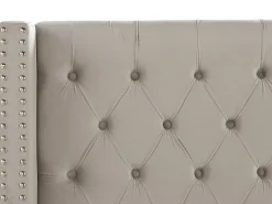 Letto Velluto LUBBON 180 x 200 cm Grigio chiaro