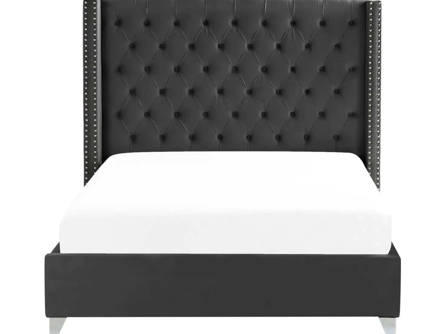 Letto Velluto LUBBON 160 x 200 cm Nero