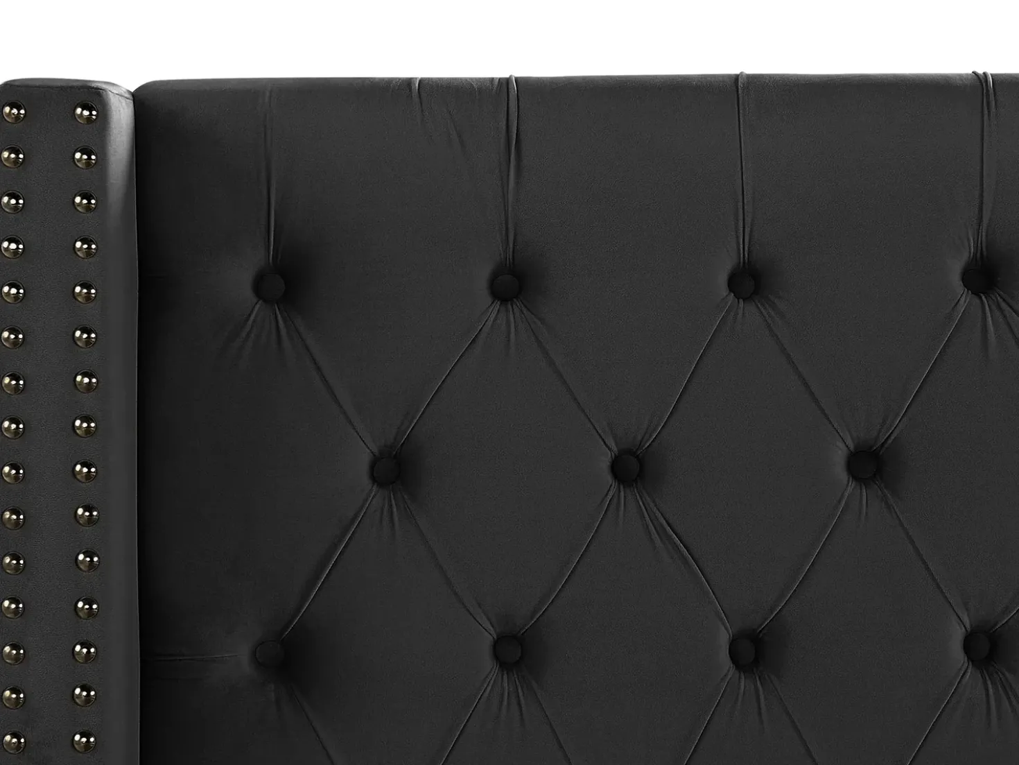 Letto Velluto LUBBON 160 x 200 cm Nero
