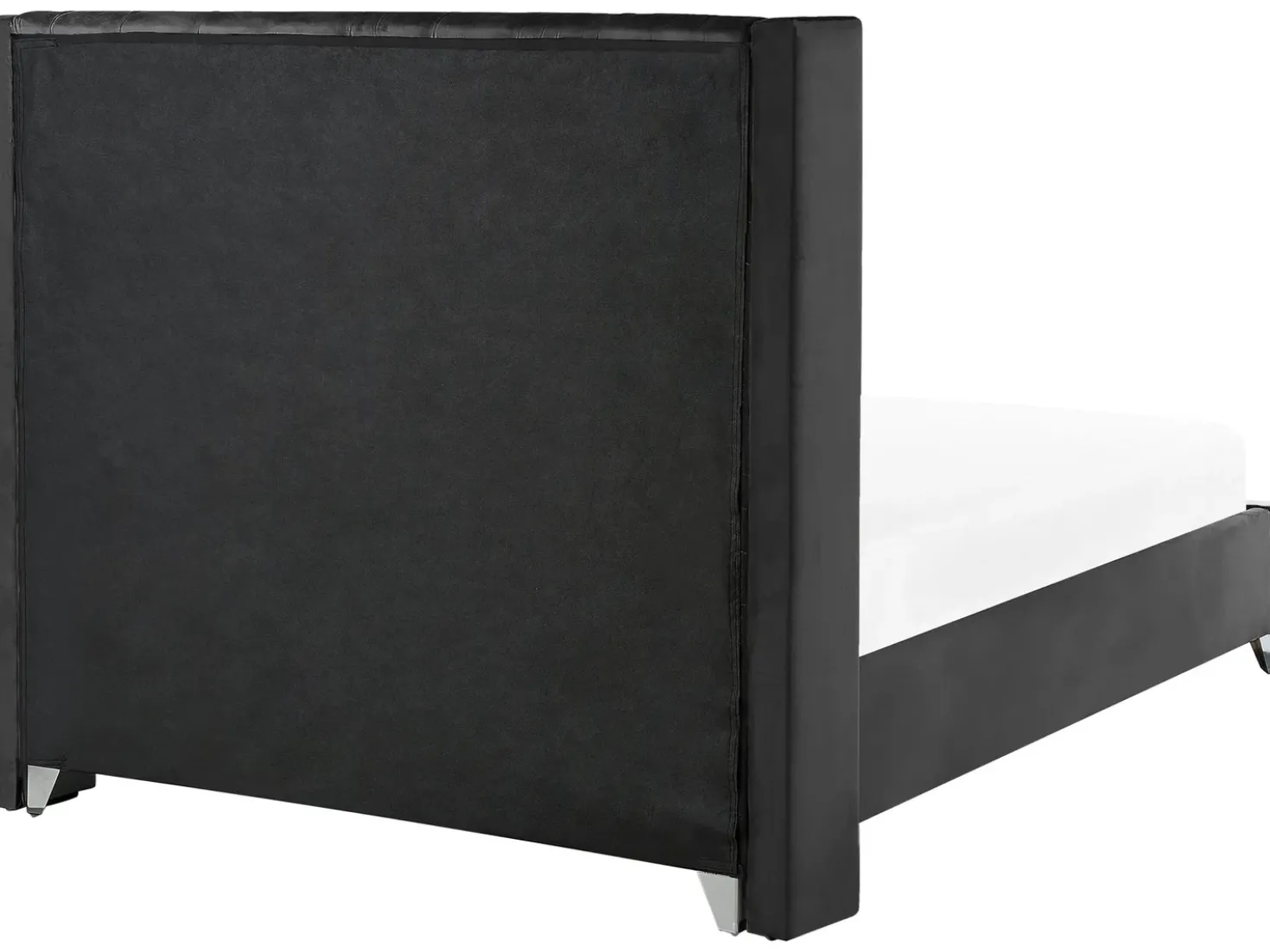 Letto Velluto LUBBON 160 x 200 cm Nero