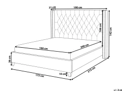 Letto Velluto LUBBON 160 x 200 cm Nero