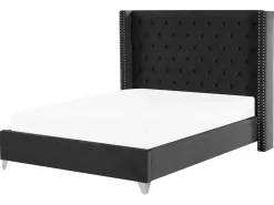 Letto Velluto LUBBON 160 x 200 cm Nero