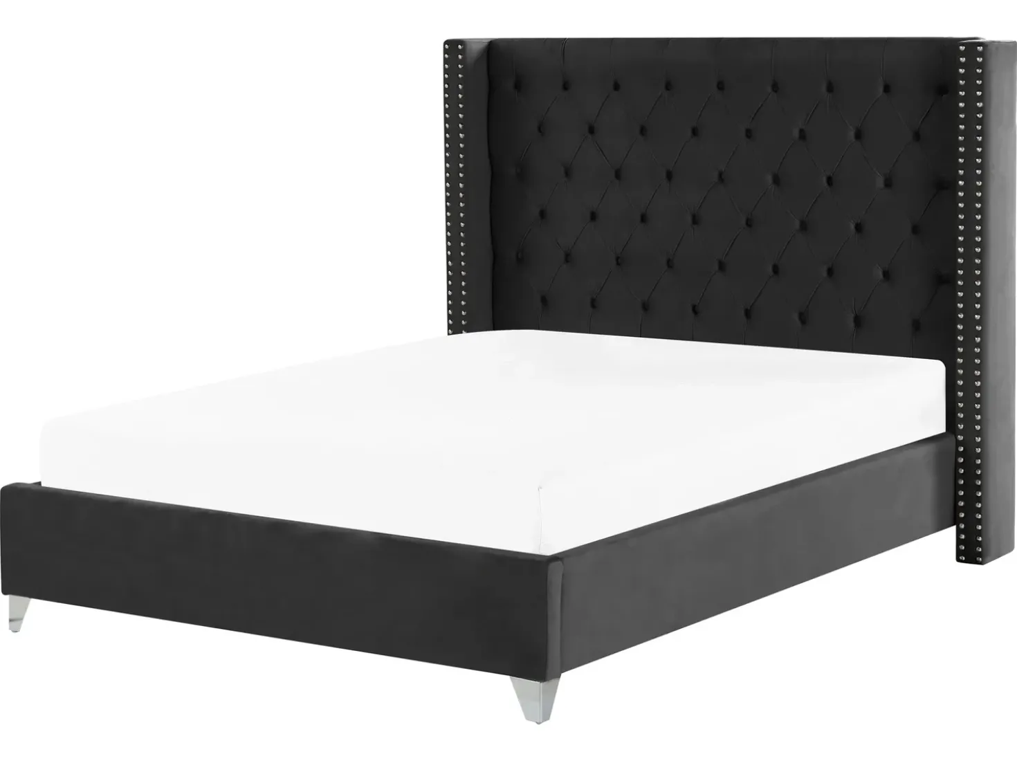 Letto Velluto LUBBON 160 x 200 cm Nero