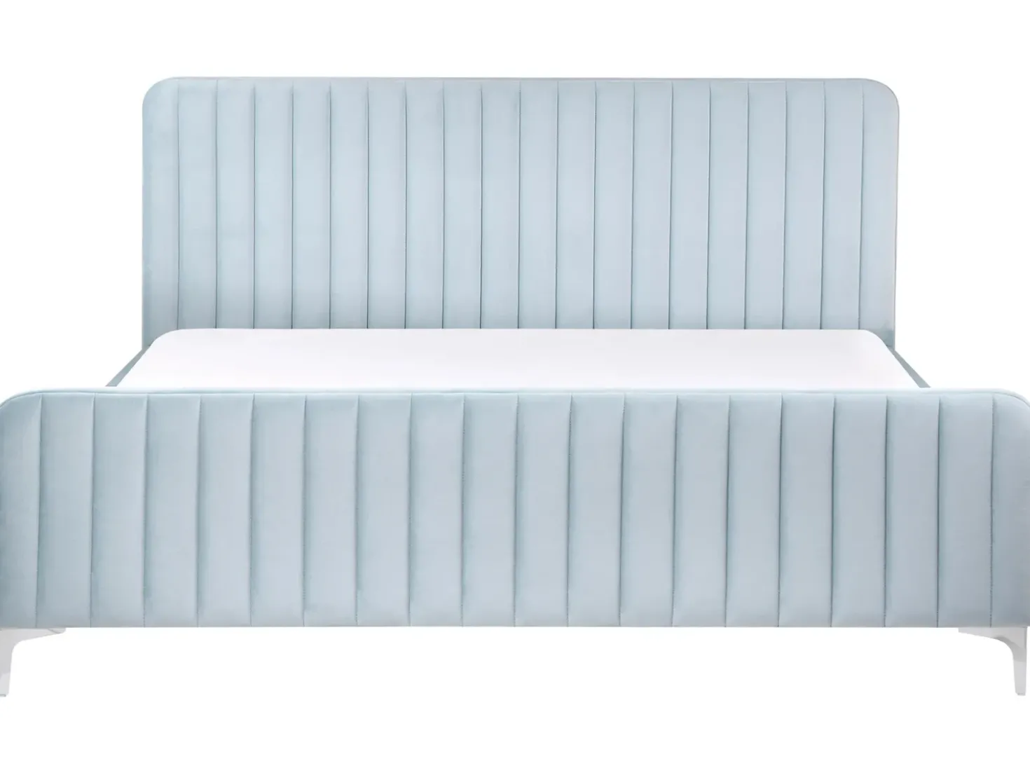 Letto Velluto LUNAN 180 x 200 cm Azzurro